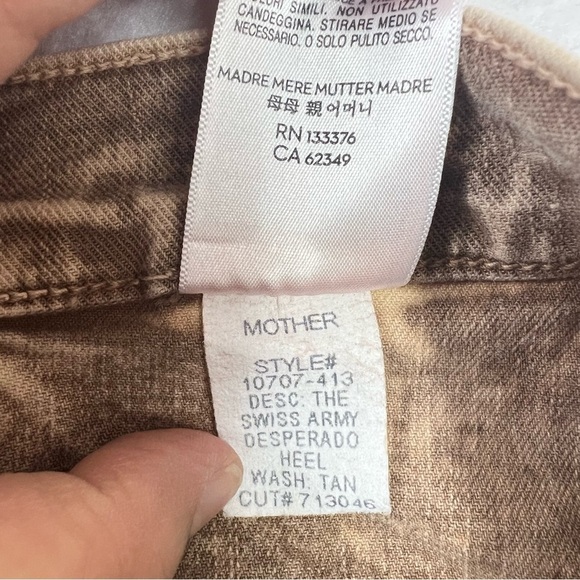 MOTHER Jeans The Swiss Army Desperado Heel Jeans in Tan Sz 28 NWT - Picture 13 of 16